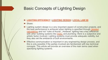 Basic Concepts of Lighting Design | Electrical Engineer | MEP Design |