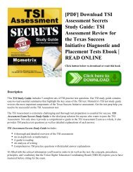 [PDF] Download TSI Assessment Secrets Study Guide: TSI Assessment Review for the Texas Success Initiative Diagnostic and Placement Tests Ebook | READ ONLINE