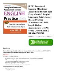 [PDF] Download Georgia Milestones Assessment System Test Prep: Grade 5 English Language Arts Literacy (ELA) Practice Workbook and Full-length Online Assessments: GMAS Study Guide Ebook | READ ONLINE