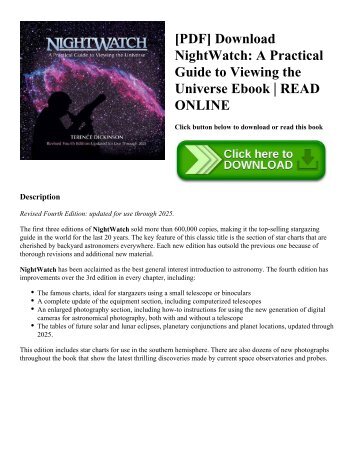 [PDF] Download NightWatch: A Practical Guide to Viewing the Universe Ebook | READ ONLINE