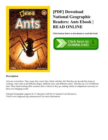 [PDF] Download National Geographic Readers: Ants Ebook | READ ONLINE