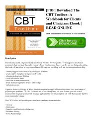 [PDF] Download The CBT Toolbox: A Workbook for Clients and Clinicians Ebook | READ ONLINE