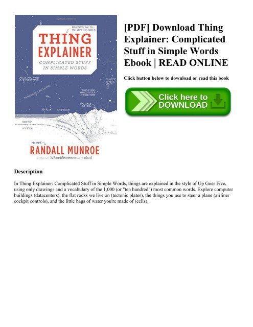 Pdf Download Thing Explainer Complicated Stuff In Simple Words