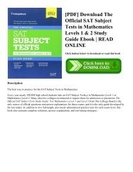 [PDF] Download The Official SAT Subject Tests in Mathematics Levels 1 & 2 Study Guide Ebook | READ ONLINE