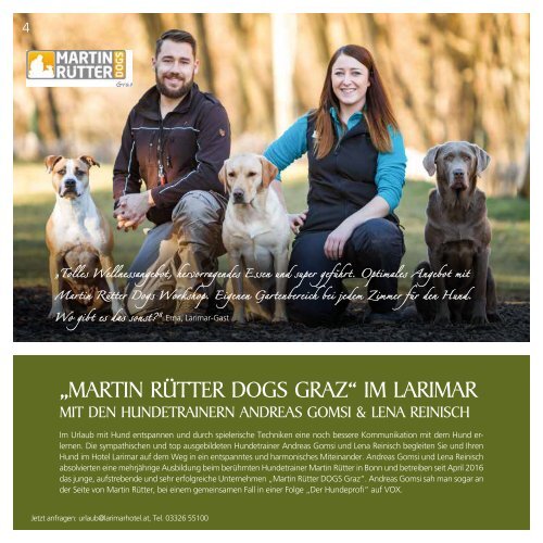 Urlaub mit Hund und Martin Rütter Dogs Training 2021