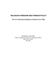 RELIGIOUS FREEDOM AND FOREIGN POLICY - Projects at ...