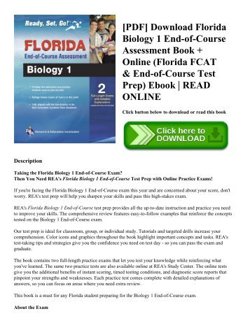 [PDF] Download Florida Biology 1 End-of-Course Assessment Book + Online (Florida FCAT & End-of-Course Test Prep) Ebook | READ ONLINE