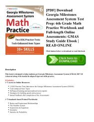 [PDF] Download Georgia Milestones Assessment System Test Prep: 6th Grade Math Practice Workbook and Full-length Online Assessments: GMAS Study Guide Ebook | READ ONLINE