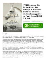 [PDF] Download The Perfect Horse: The Daring U.S. Mission to Rescue the Priceless Stallions Kidnapped by the Nazis Ebook | READ ONLINE