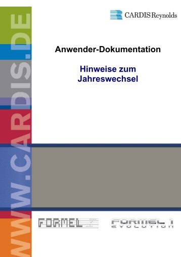 1. Hinweise zum Jahreswechsel - CARDIS Reynolds