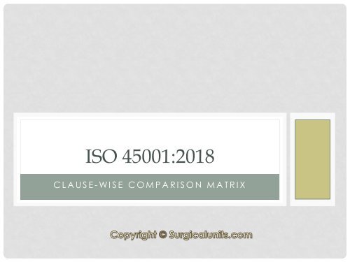 ISO 45001 2018 versus OHSAS 18001 clausewise