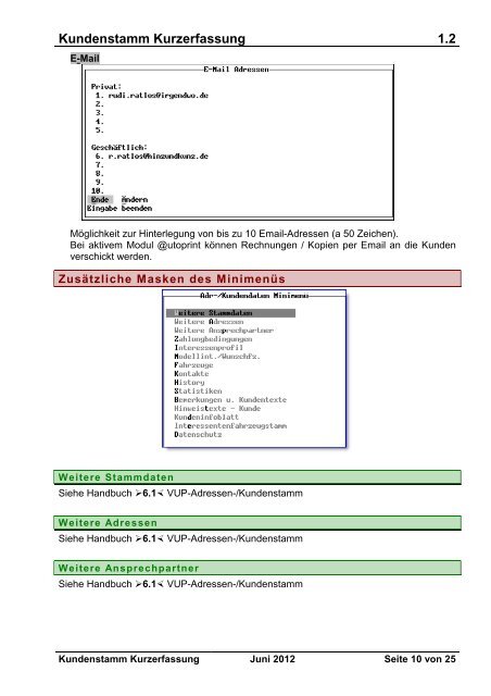 Kundenstamm Kurzerfassung 1.2