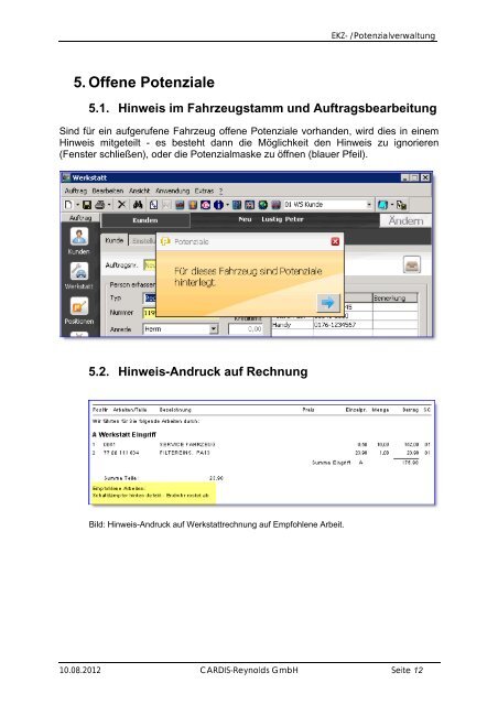 Potenzial-Verwaltung - CARDIS Reynolds