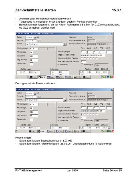 Zeit-Schnittstelle starten 15.3.1