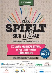 Festprogramm 7. Zuger Musikfestival 2018 Hünenberg