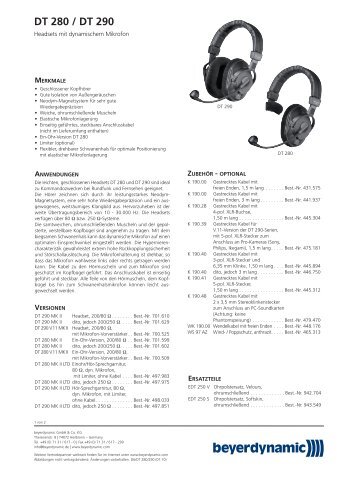 DT 280 / DT 290 - Thomann