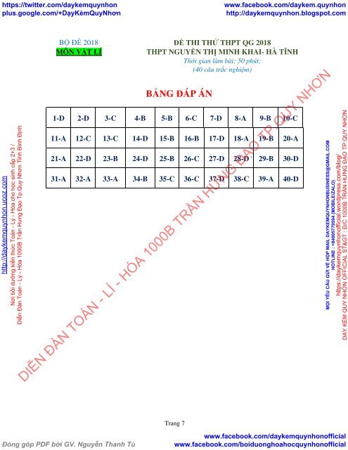 Bộ đề thi thử THPT QG 2018 Các môn TOÁN - LÍ - HÓA Các trường THPT Cả nước CÓ HƯỚNG DẪN GIẢI (Lần 6) [DC06042018]