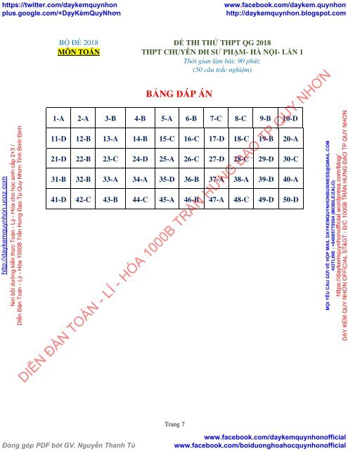 Bộ đề thi thử THPT QG 2018 Các môn TOÁN - LÍ - HÓA Các trường THPT Cả nước CÓ HƯỚNG DẪN GIẢI (Lần 6) [DC06042018]