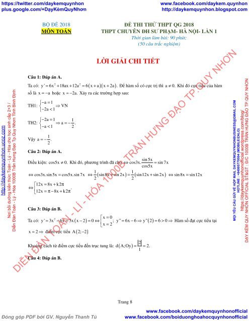 Bộ đề thi thử THPT QG 2018 Các môn TOÁN - LÍ - HÓA Các trường THPT Cả nước CÓ HƯỚNG DẪN GIẢI (Lần 6) [DC06042018]