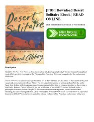 [PDF] Download Desert Solitaire Ebook | READ ONLINE
