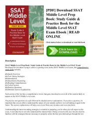 [PDF] Download SSAT Middle Level Prep Book: Study Guide & Practice Book for the Middle Level SSAT Exam Ebook | READ ONLINE