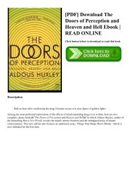 [PDF] Download The Doors of Perception and Heaven and Hell Ebook | READ ONLINE