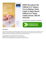 [PDF] Download The Official SAT Subject Test in Biology Study Guide (College Board Official SAT Study Guide) Ebook | READ ONLINE
