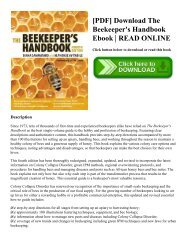 [PDF] Download The Beekeeper's Handbook Ebook | READ ONLINE