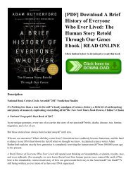 [PDF] Download A Brief History of Everyone Who Ever Lived: The Human Story Retold Through Our Genes Ebook | READ ONLINE