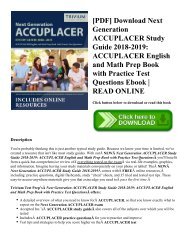 [PDF] Download Next Generation ACCUPLACER Study Guide 2018-2019: ACCUPLACER English and Math Prep Book with Practice Test Questions Ebook | READ ONLINE