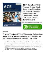 [PDF] Download ACE Personal Trainer Study Guide 2018 Exam Prep and Practice Questions for the American Council on Exercise CPT Exam Ebook READ ONLINE