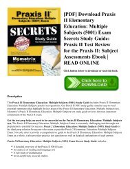 [PDF] Download Praxis II Elementary Education: Multiple Subjects (5001) Exam Secrets Study Guide: Praxis II Test Review for the Praxis II: Subject Assessments Ebook | READ ONLINE