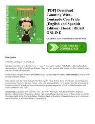 [PDF] Download Counting With -Contando Con Frida (English and Spanish Edition) Ebook | READ ONLINE