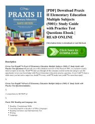 [PDF] Download Praxis II Elementary Education Multiple Subjects (5001): Study Guide with Practice Test Questions Ebook | READ ONLINE