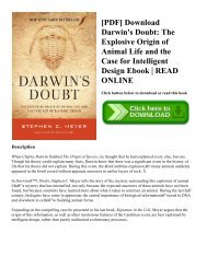 [PDF] Download Darwin's Doubt: The Explosive Origin of Animal Life and the Case for Intelligent Design Ebook | READ ONLINE