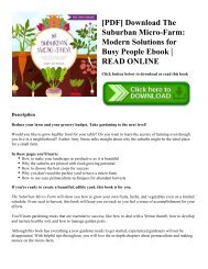 [PDF] Download The Suburban Micro-Farm: Modern Solutions for Busy People Ebook | READ ONLINE