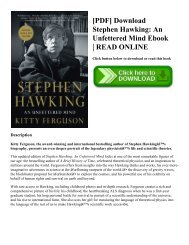 [PDF] Download Stephen Hawking: An Unfettered Mind Ebook | READ ONLINE