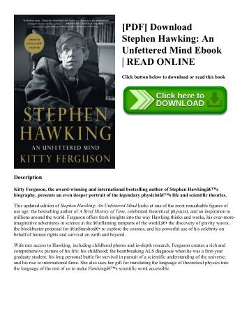 [PDF] Download Stephen Hawking: An Unfettered Mind Ebook | READ ONLINE