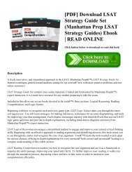 [PDF] Download LSAT Strategy Guide Set (Manhattan Prep LSAT Strategy Guides) Ebook | READ ONLINE