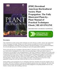 [PDF] Download American Horticultural Society Plant Propagation: The Fully Illustrated Plant-by-Plant Manual of Practical Techniques Ebook | READ ONLINE