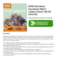 [PDF] Download Succulents (Idiot's Guides) Ebook | READ ONLINE