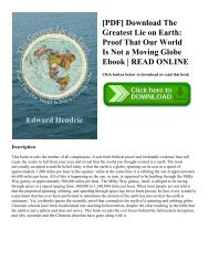 [PDF] Download The Greatest Lie on Earth: Proof That Our World Is Not a Moving Globe Ebook | READ ONLINE