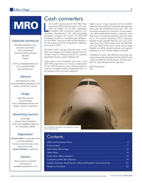AviTrader MRO Magazine 2018-02
