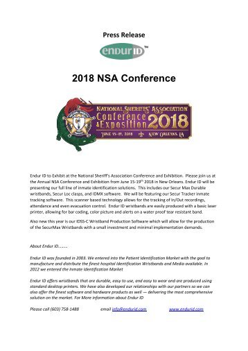 2018 NSA Conference