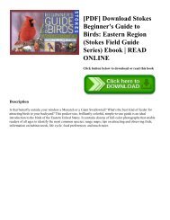 [PDF] Download Stokes Beginner's Guide to Birds: Eastern Region (Stokes Field Guide Series) Ebook | READ ONLINE