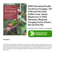 [PDF] Download Pacific Northwest Foraging: 120 Wild and Flavorful Edibles from Alaska Blueberries to Wild Hazelnuts (Regional Foraging Series) Ebook | READ ONLINE
