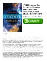 [PDF] Download The Structure of Scientific Revolutions: 50th Anniversary Edition Ebook | READ ONLINE