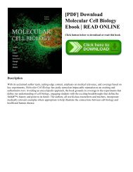 [PDF] Download Molecular Cell Biology Ebook | READ ONLINE