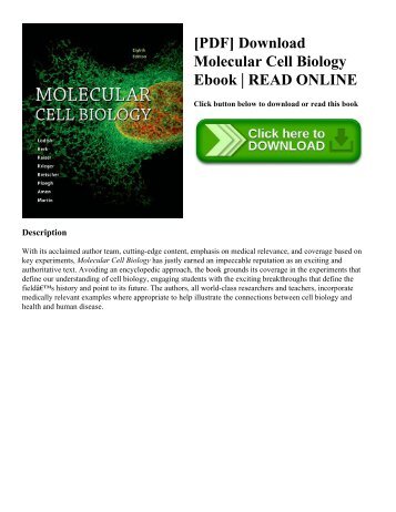 [PDF] Download Molecular Cell Biology Ebook | READ ONLINE