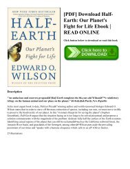 [PDF] Download Half-Earth: Our Planet's Fight for Life Ebook | READ ONLINE